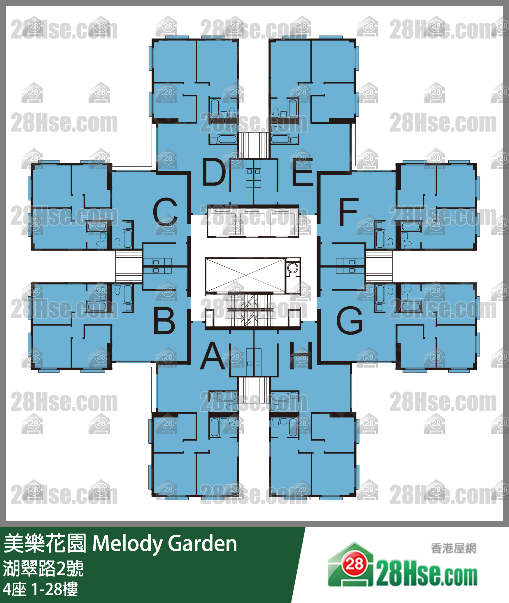 4座 1-28楼 平面图