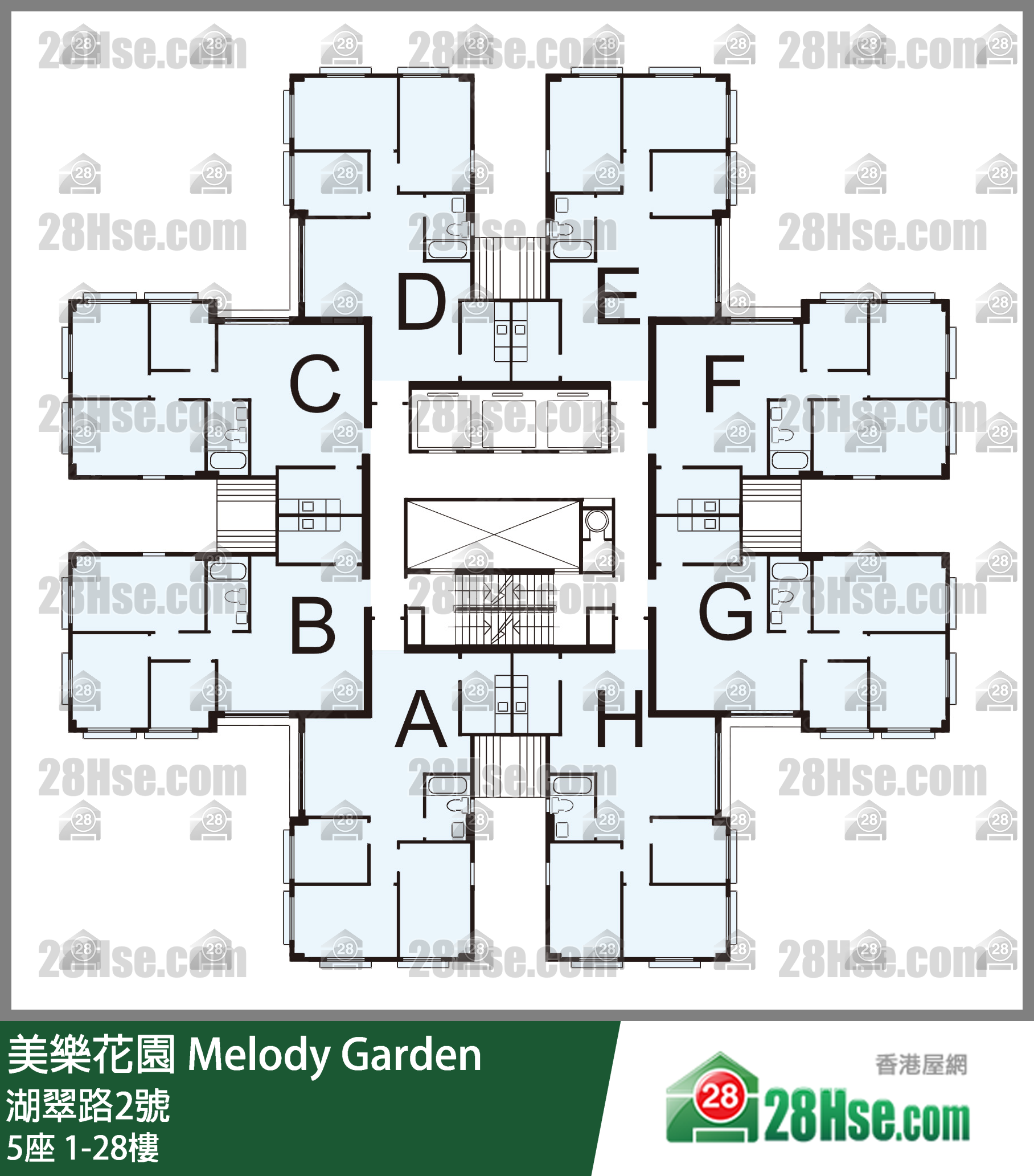 5座 1-28楼 平面图