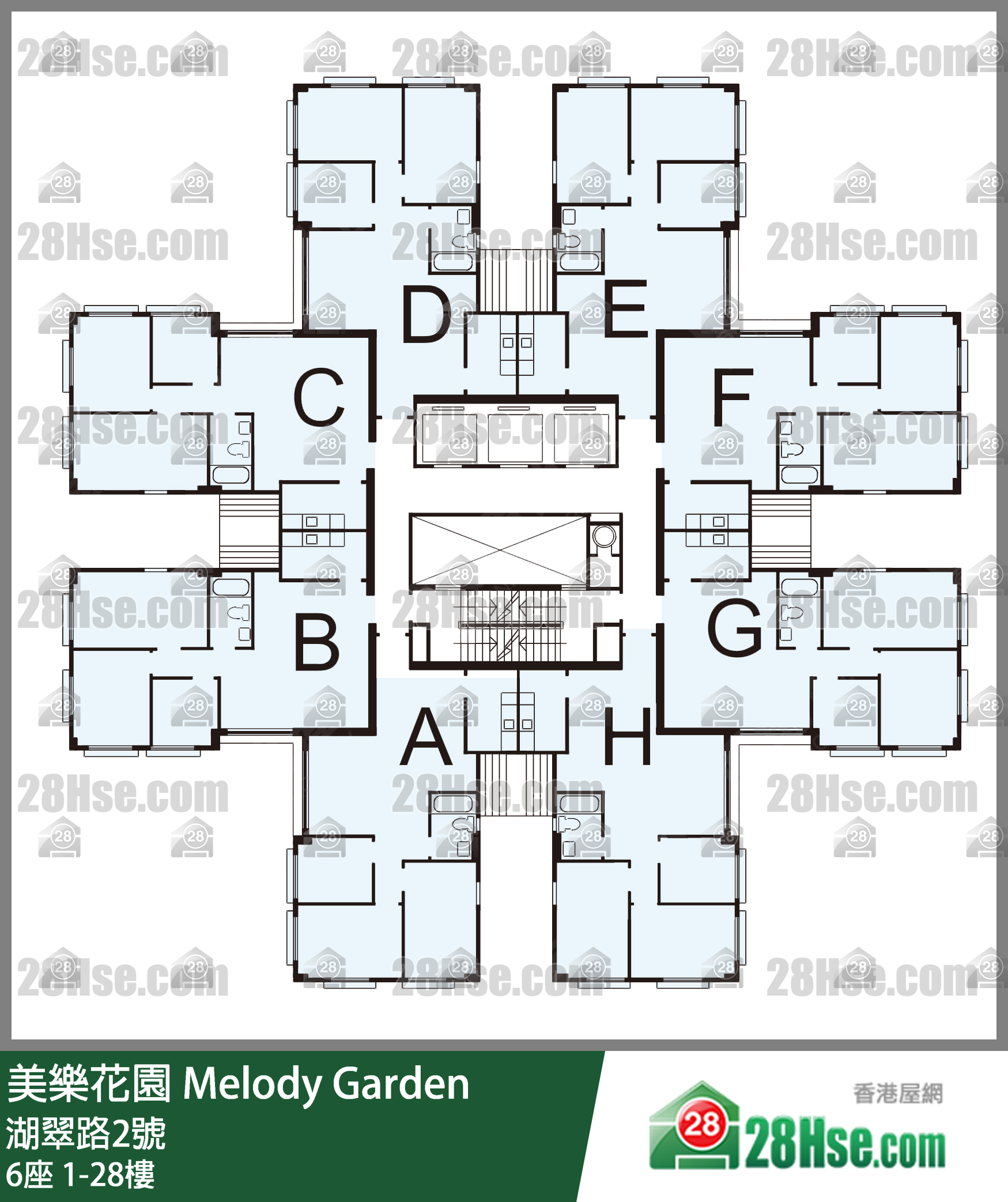 6座 1-28楼 平面图