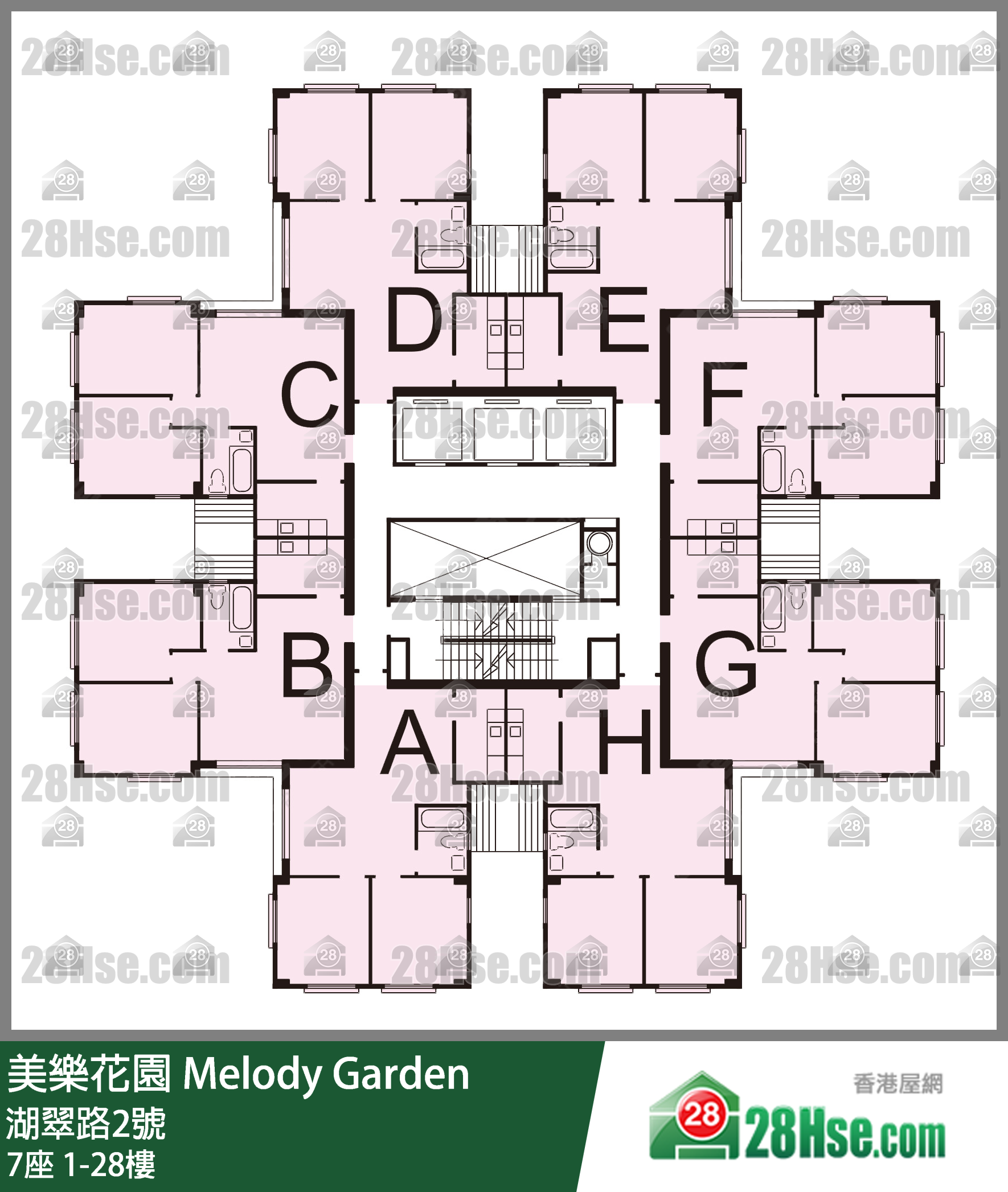7座 1-28楼 平面图