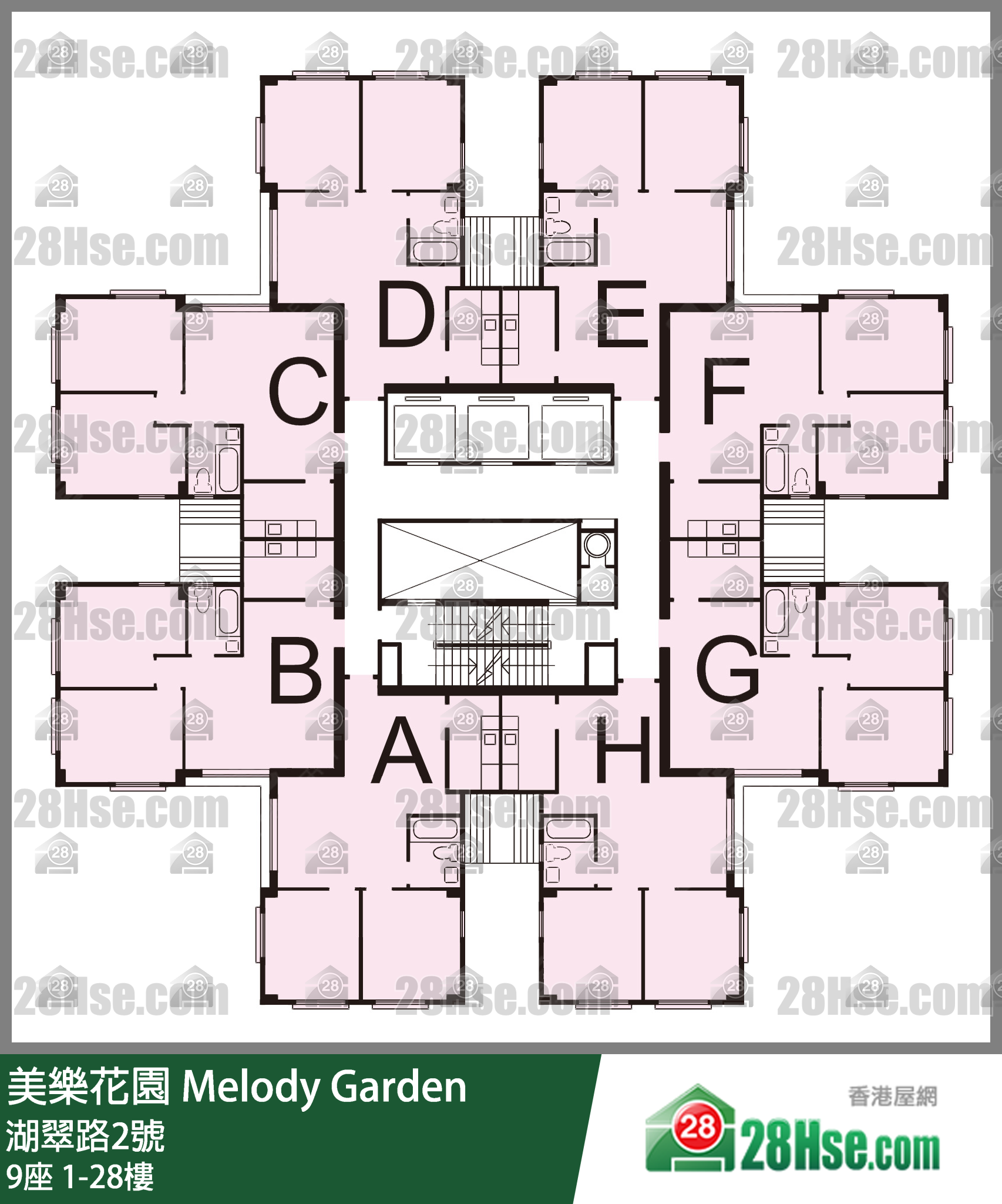 9座 1-28楼 平面图