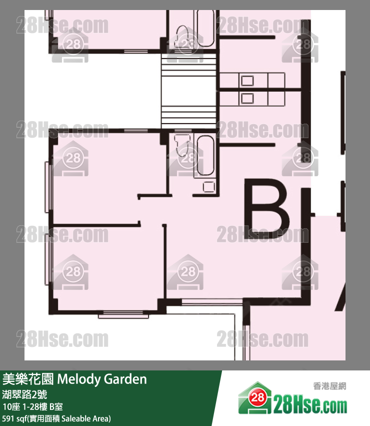 美樂花園 10座4樓 B室 平面圖