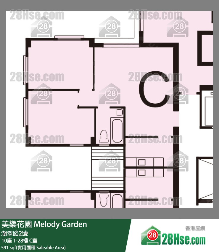 美樂花園 10座19樓 C室 平面圖