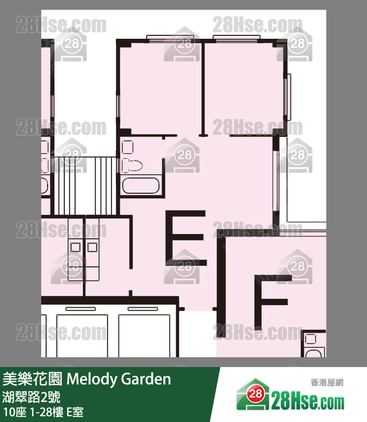 美樂花園 10座24樓 E室 平面圖