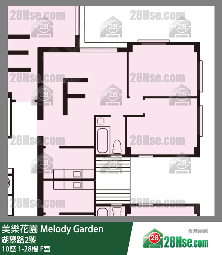 美樂花園 10座23樓 F室 平面圖