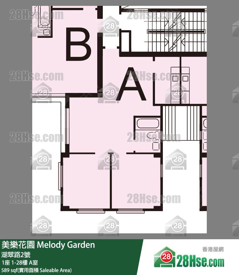 美樂花園 1座 14樓 A室 平面圖
