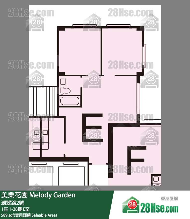 美樂花園 1座3樓 E室 平面圖
