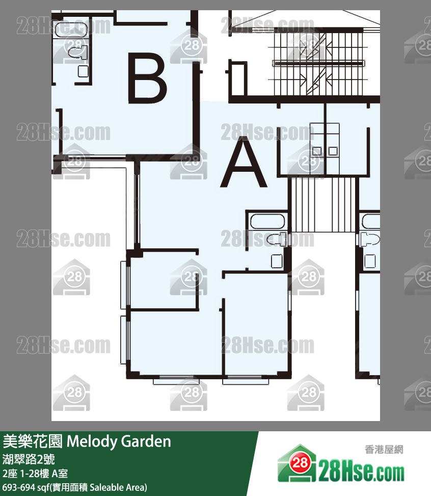 美樂花園 2座19樓 A室 平面圖