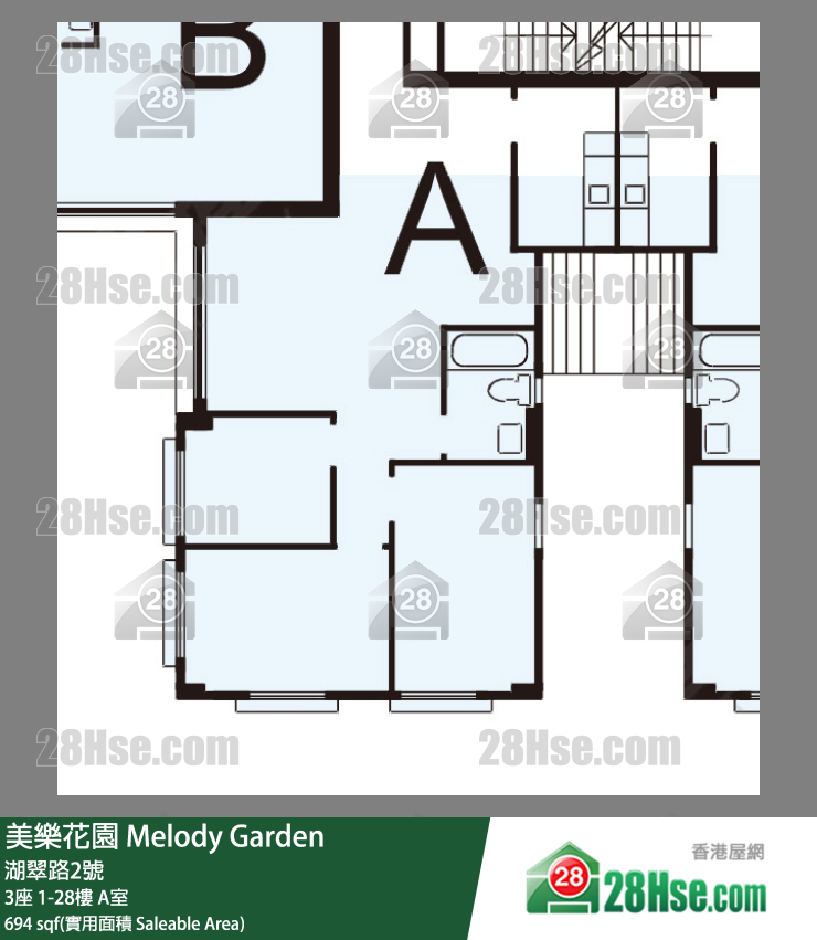 美樂花園 3座5樓 A室 平面圖