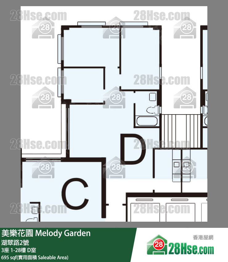 美乐花园 单位平面图(由 28Hse 提供)