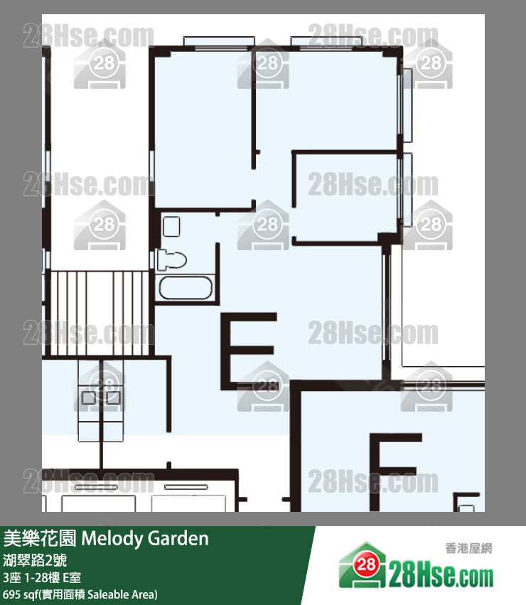 美樂花園 3座 1樓 E室 平面圖