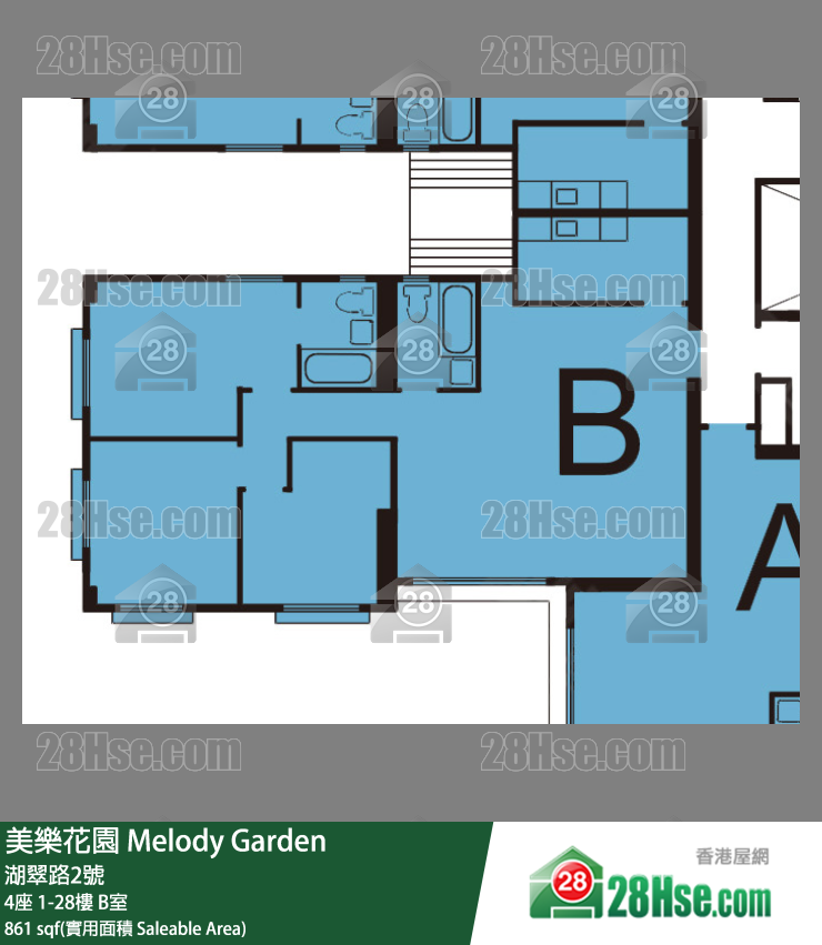 美樂花園 4座11樓 B室 平面圖