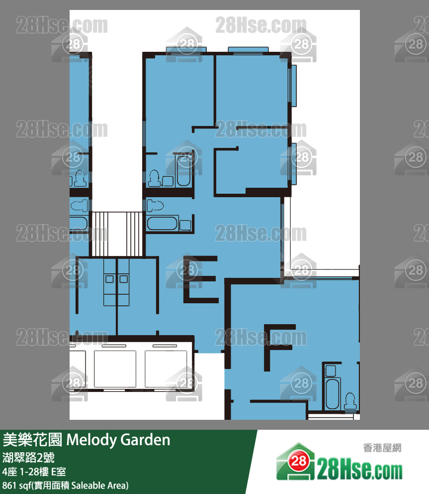 美樂花園 4座5樓 E室 平面圖