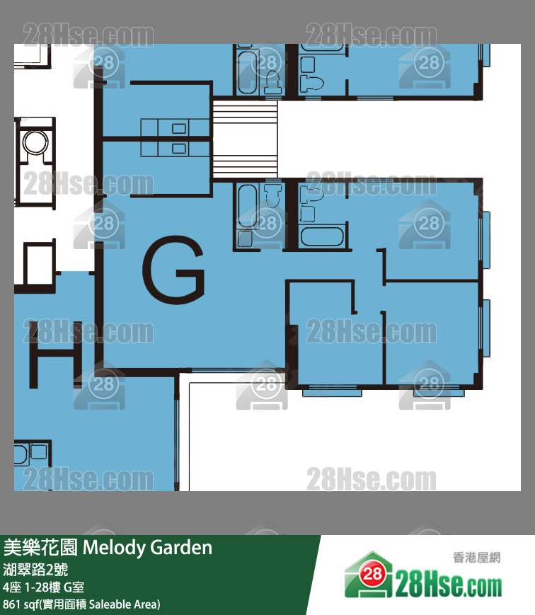 美樂花園 4座17樓 G室 平面圖