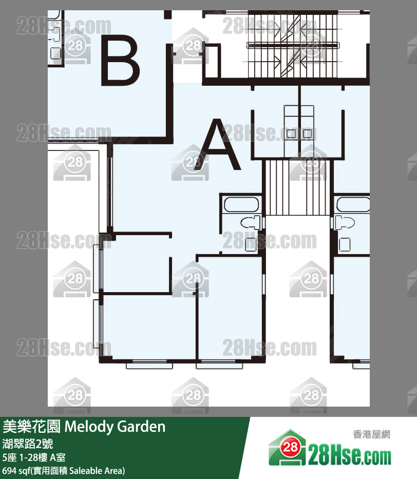 美樂花園 5座 10樓 A室 平面圖