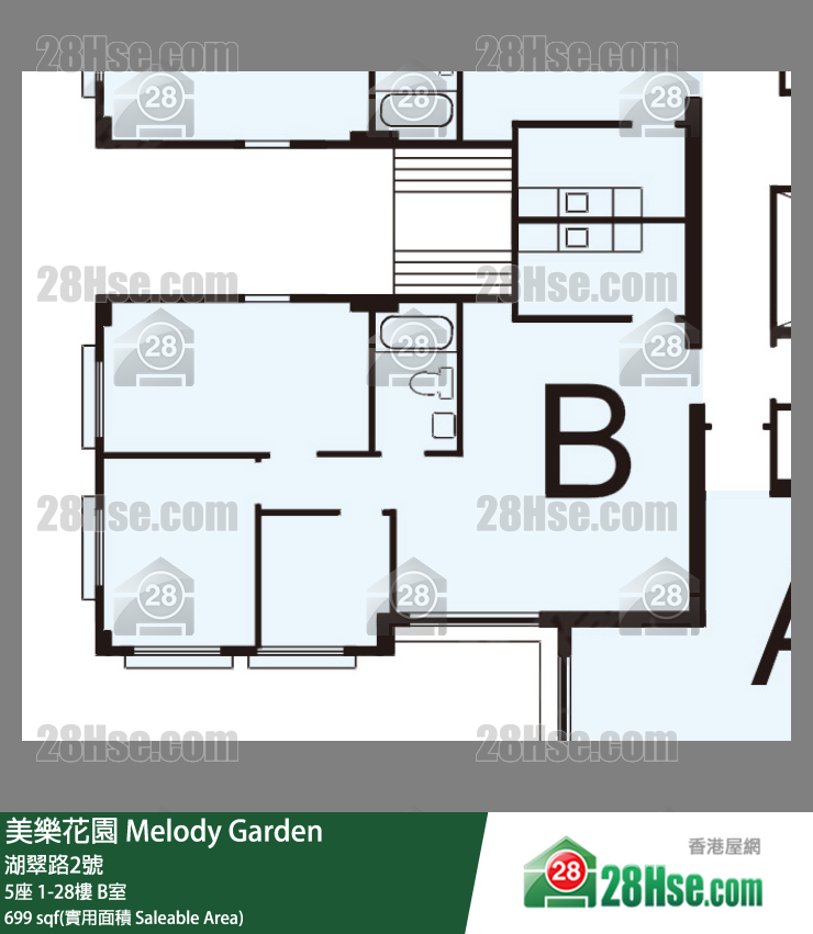 美樂花園 5座24樓 B室 平面圖