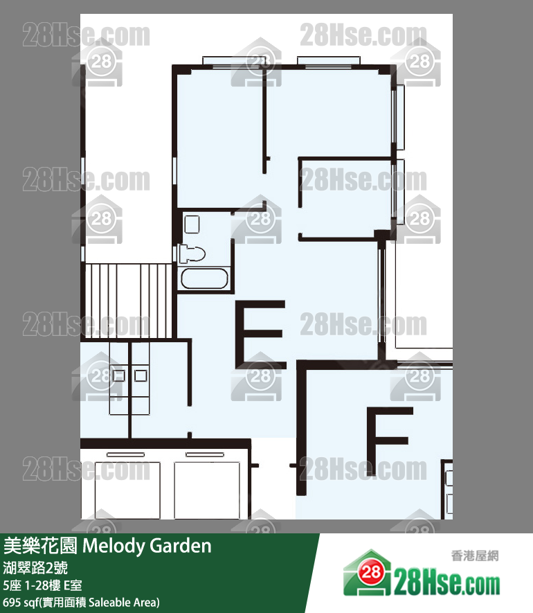 美樂花園 5座 9樓 E室 平面圖