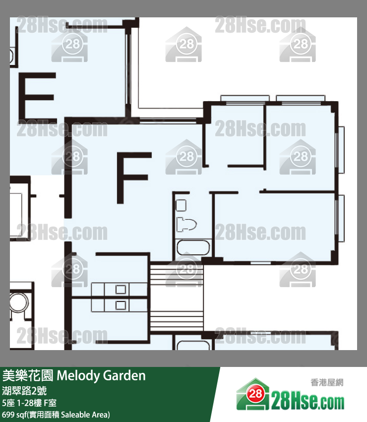 美樂花園 5座7樓 F室 平面圖