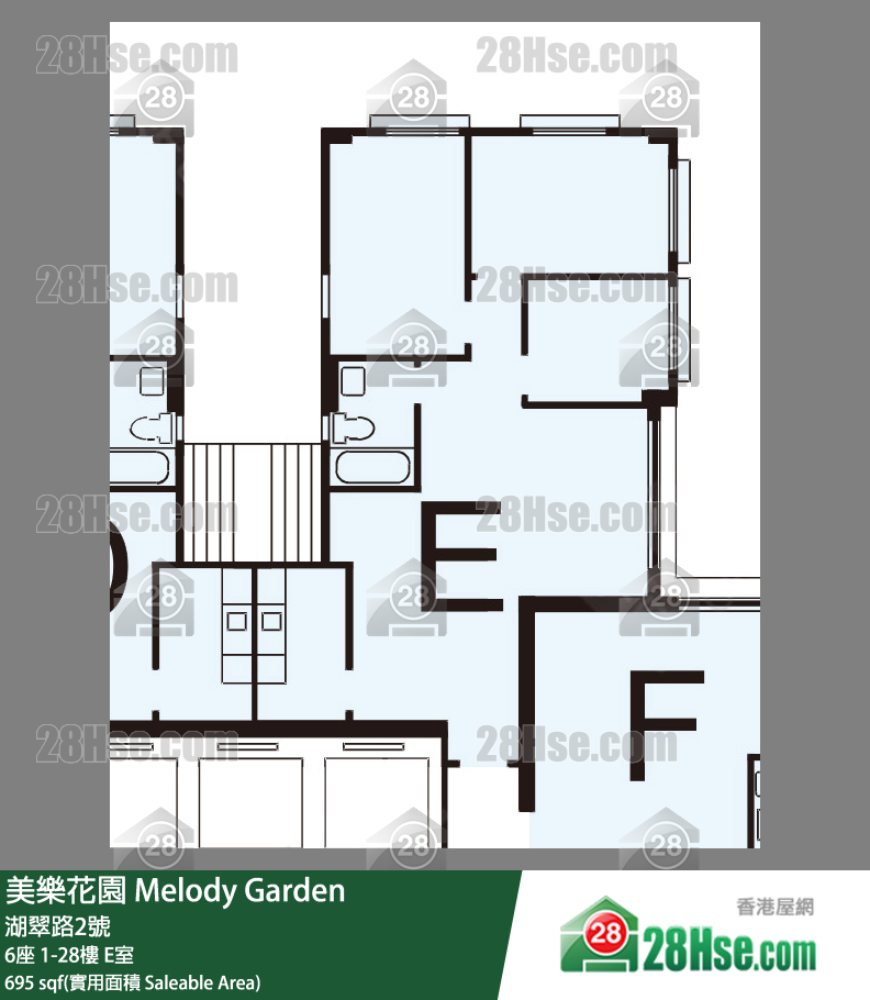 美樂花園 6座26樓 E室 平面圖