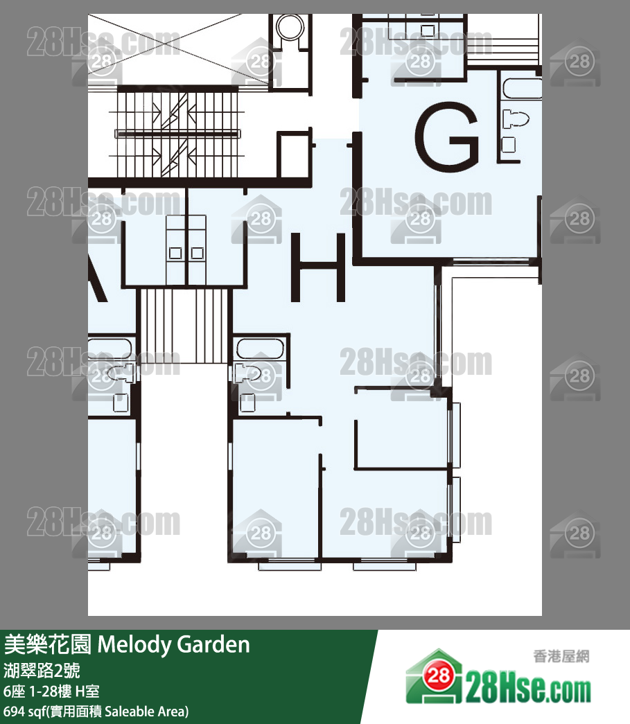 美樂花園 6座4樓 H室 平面圖