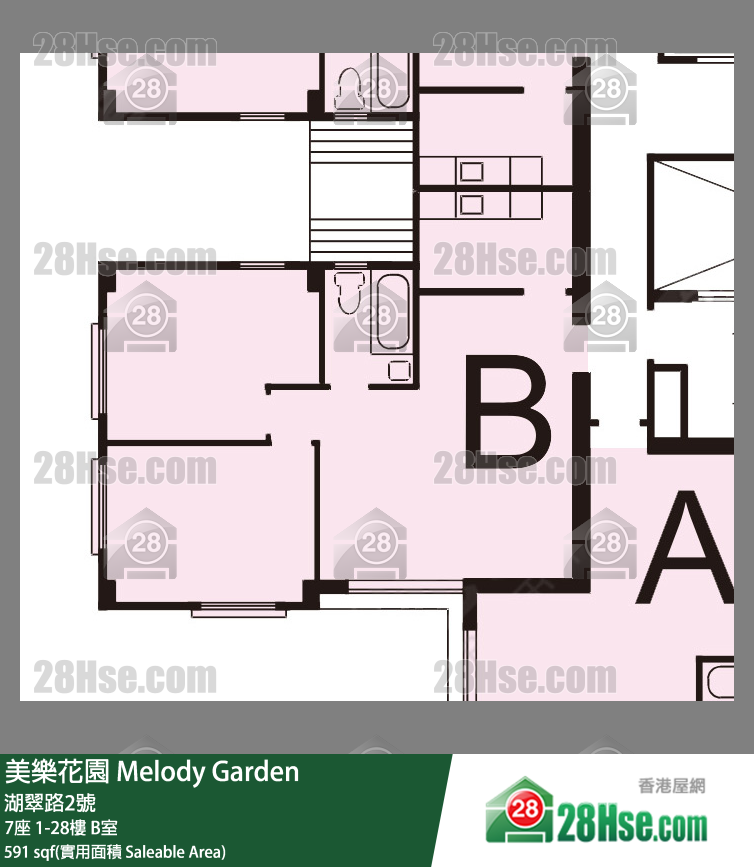 美樂花園 7座 27樓 B室 平面圖