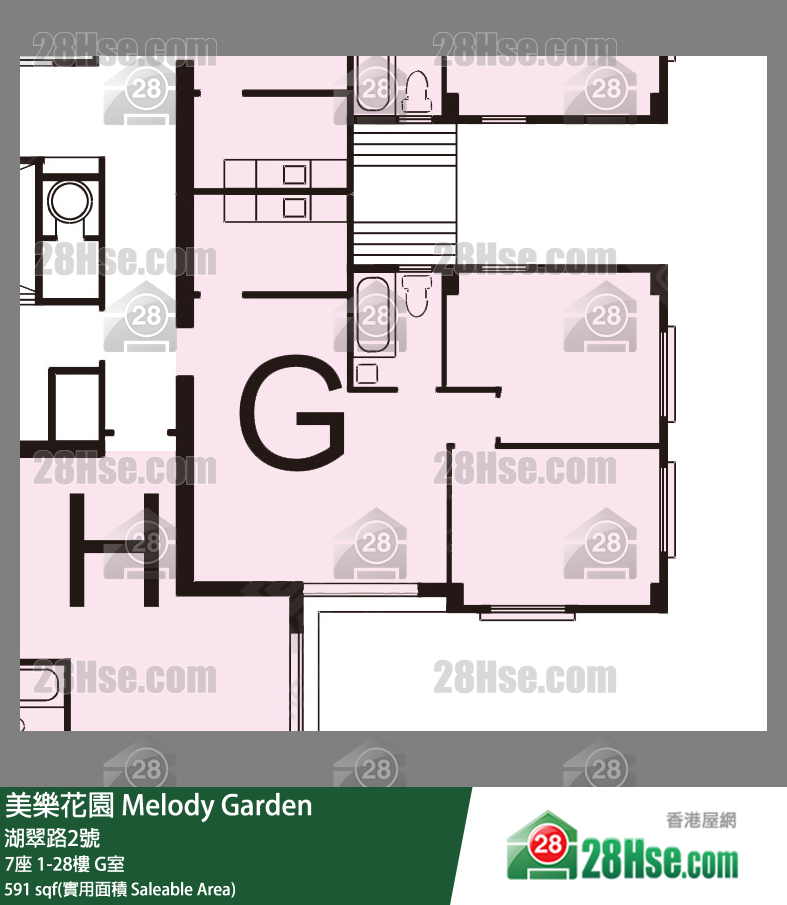 美樂花園 7座1樓 G室 平面圖