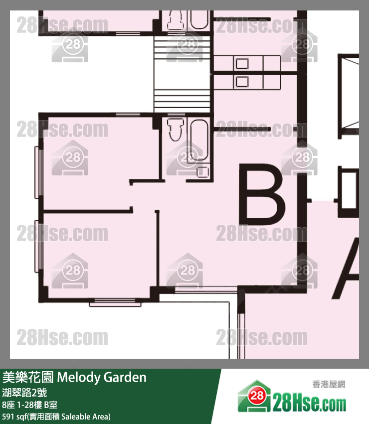 美樂花園 8座2樓 B室 平面圖
