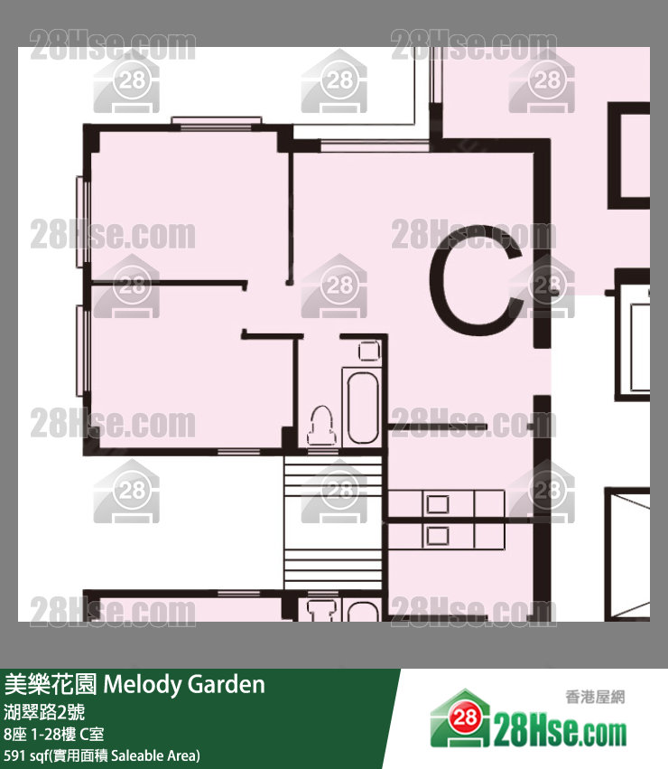美樂花園 8座22樓 C室 平面圖