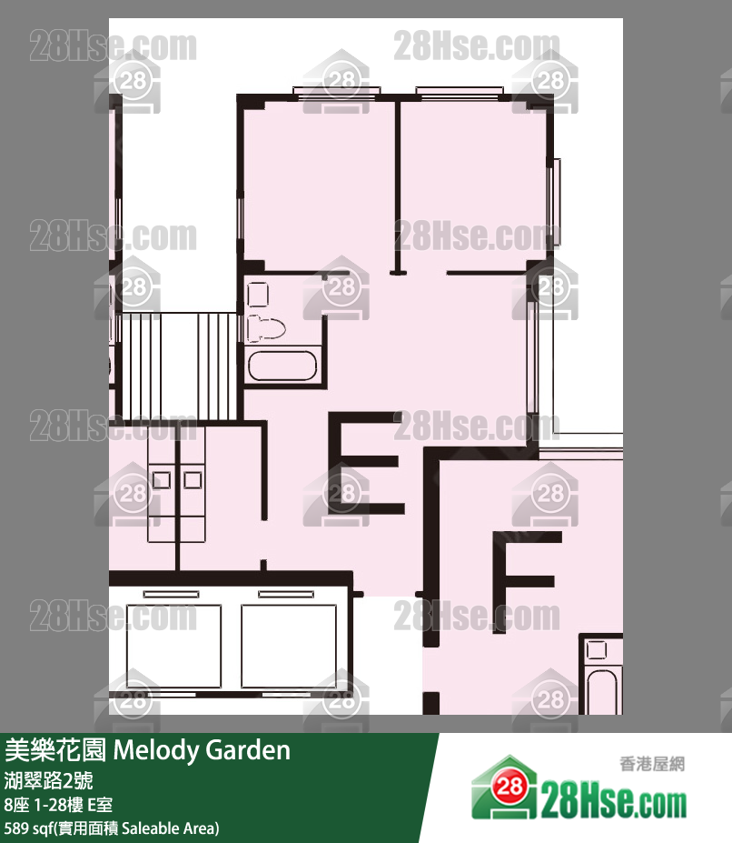 美樂花園 8座3樓 E室 平面圖