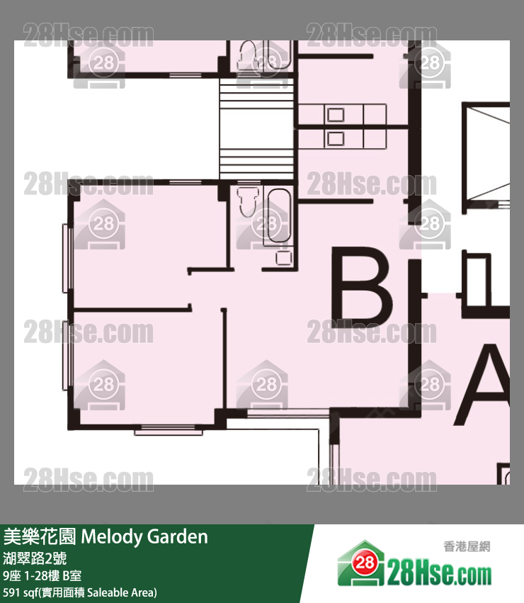 美樂花園 9座 15樓 B室 平面圖