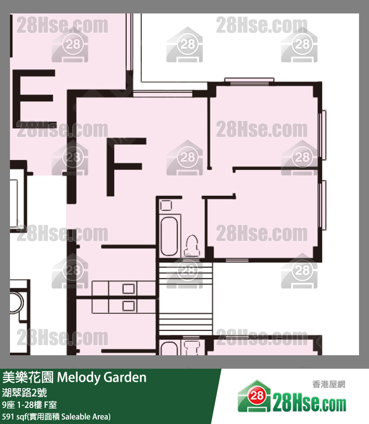 美樂花園 9座7樓 F室 平面圖