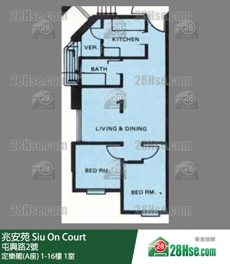 兆安苑 定樂閣(A座)9樓 1室 平面圖