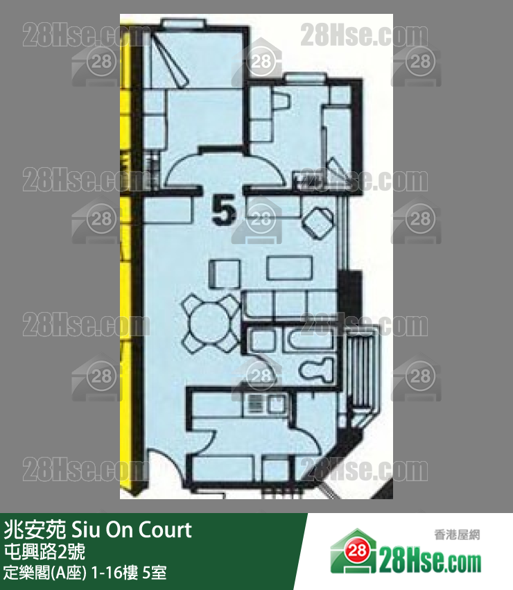 兆安苑 定樂閣(A座)10樓 5室 平面圖