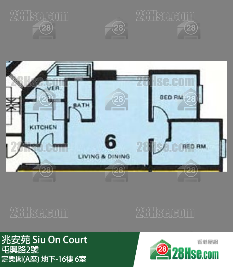 兆安苑 定樂閣(A座)地下 6室 平面圖