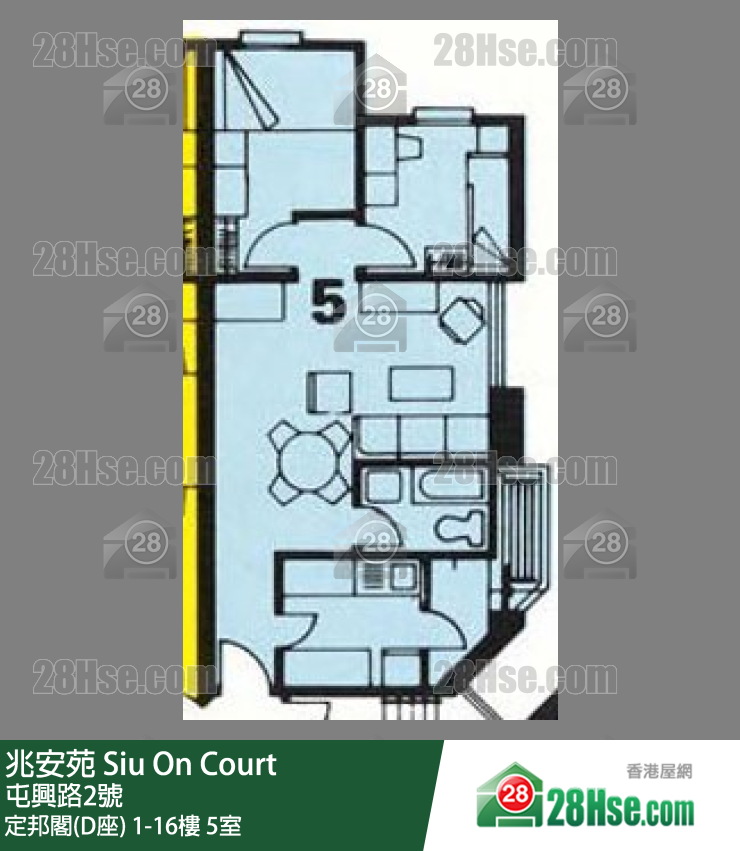 兆安苑 定邦閣(D座)1樓 5室 平面圖