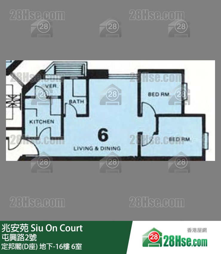 兆安苑 定邦閣(D座) 5樓 6室 平面圖