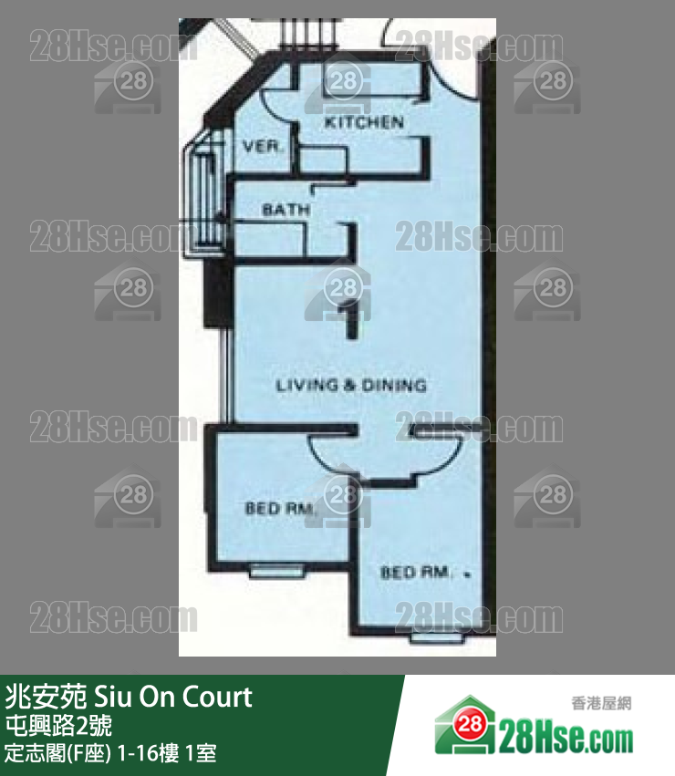 兆安苑 定志閣(F座) 9樓 1室 平面圖