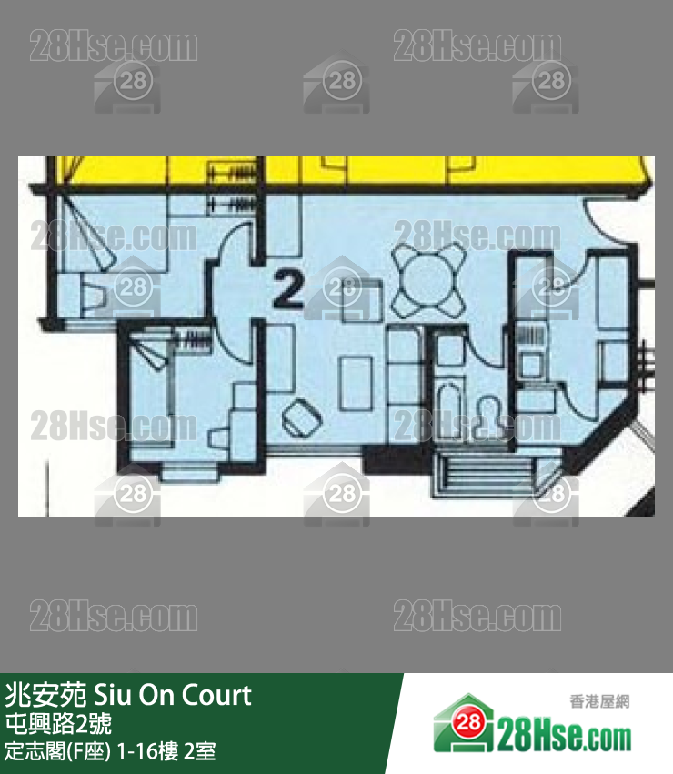兆安苑 定志閣(F座)2樓 2室 平面圖