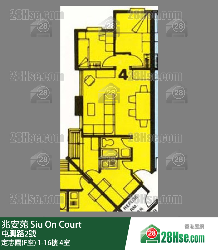 兆安苑 定志閣(F座) 7樓 4室 平面圖