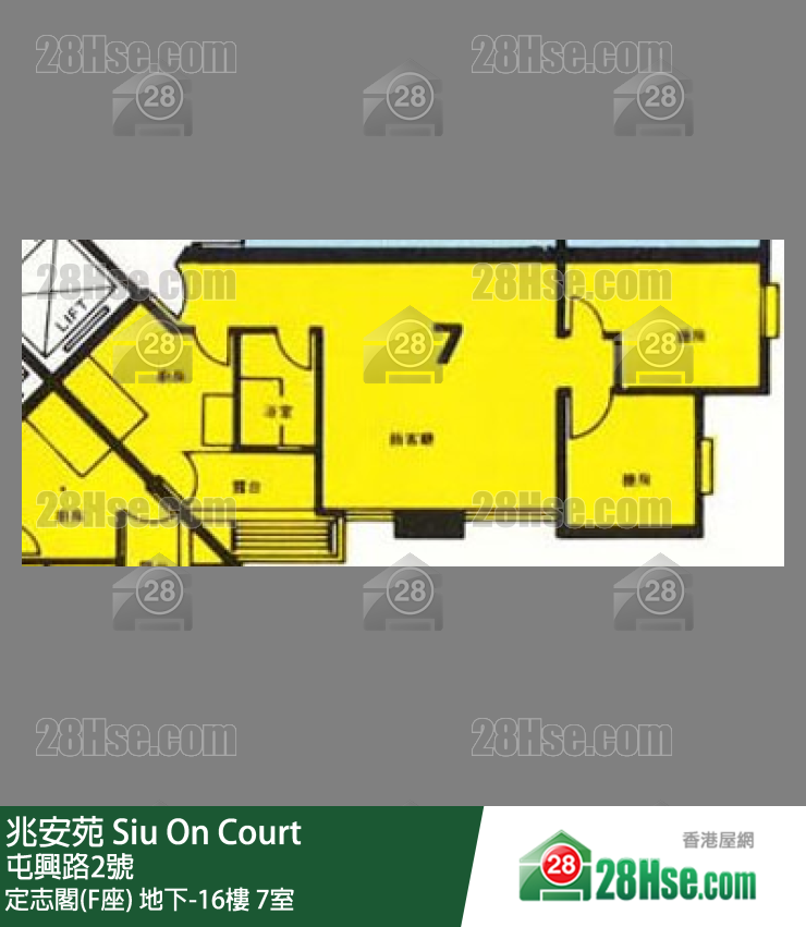 兆安苑 定志閣(F座)2樓 7室 平面圖