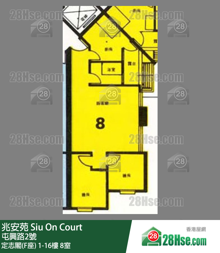 兆安苑 定志閣(F座) 9樓 8室 平面圖