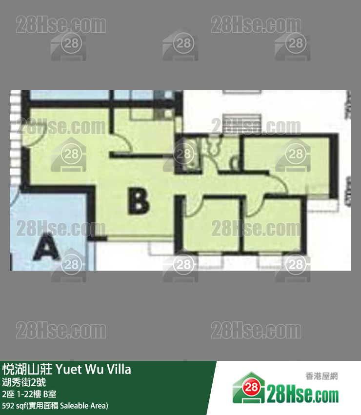 悦湖山庄 2座1楼 B室 平面图
