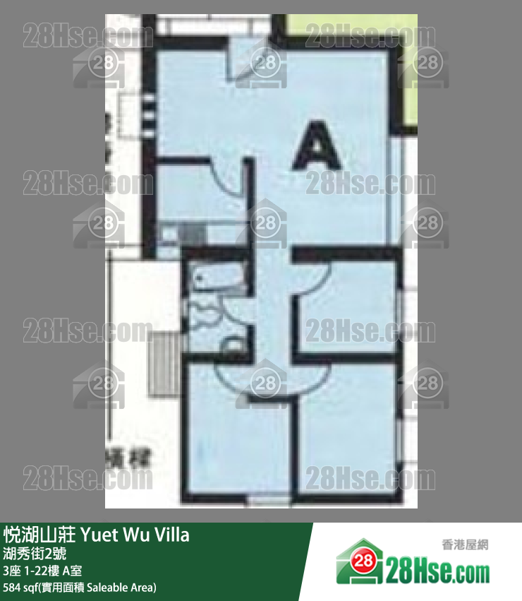 悦湖山庄 3座19楼 A室 平面图