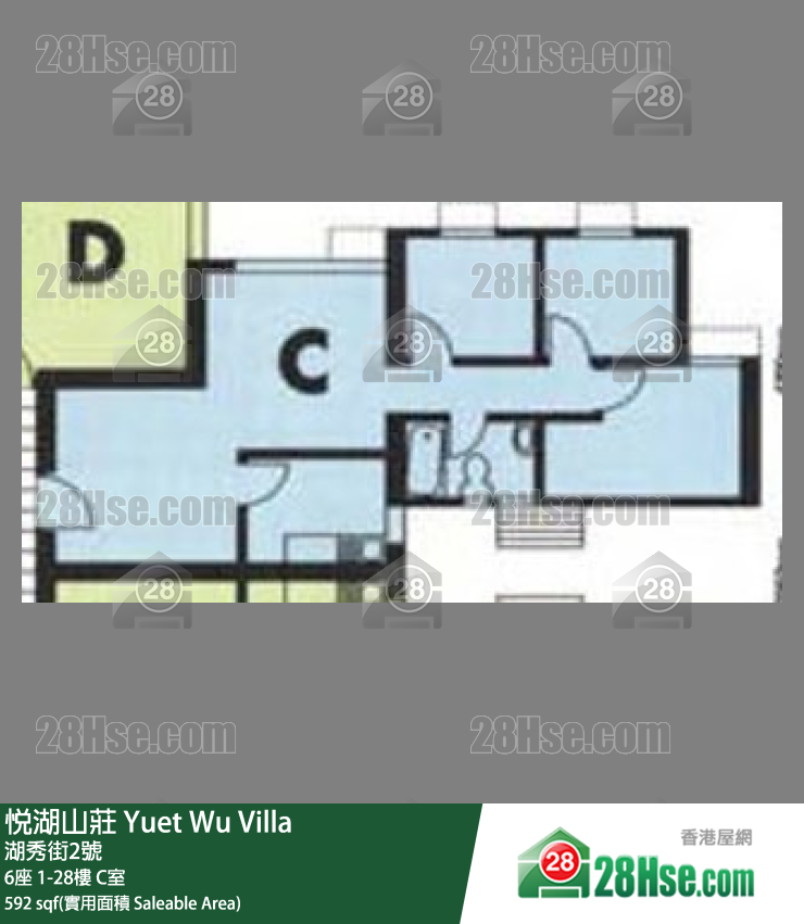 悦湖山庄 6座28楼 C室 平面图