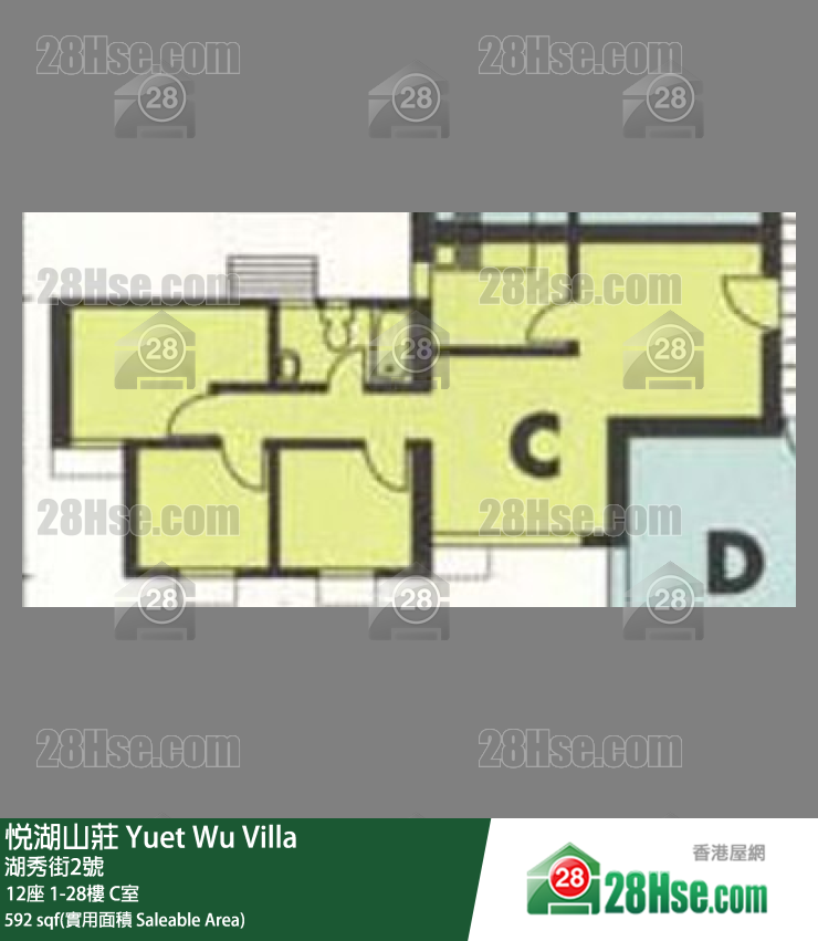 悅湖山莊 12座19樓 C室 平面圖