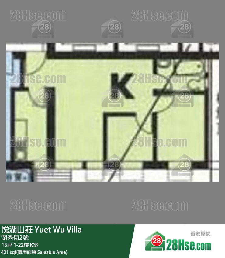 悅湖山莊 15座13樓 K室 平面圖