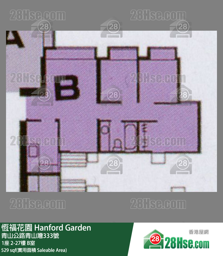 恒福花园 1座7楼 B室 平面图