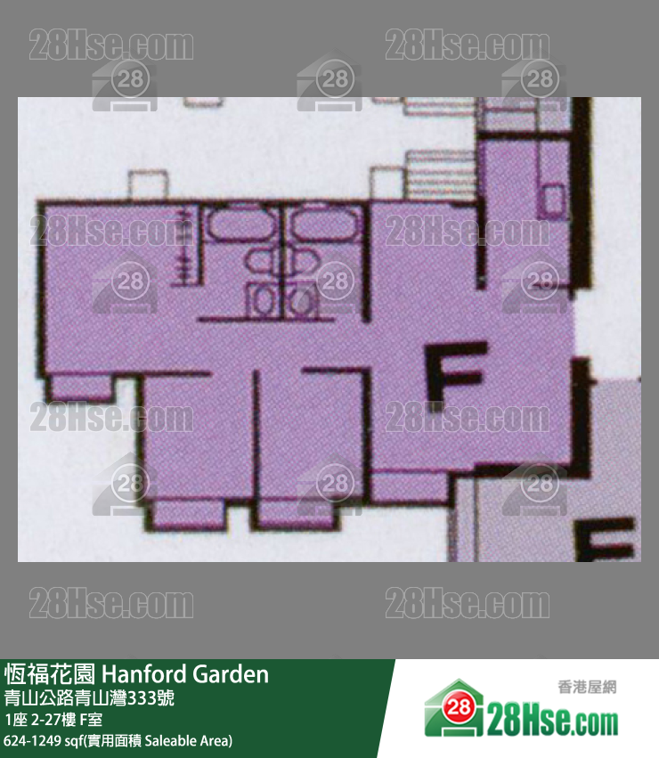 恒福花园 1座11楼 F室 平面图
