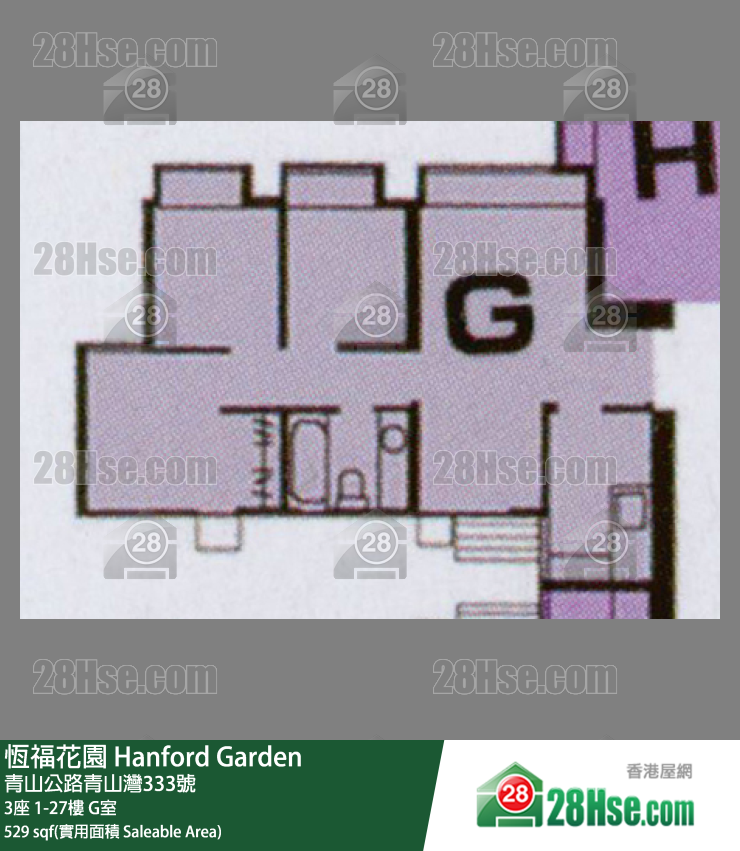 恒福花园 3座5楼 G室 平面图