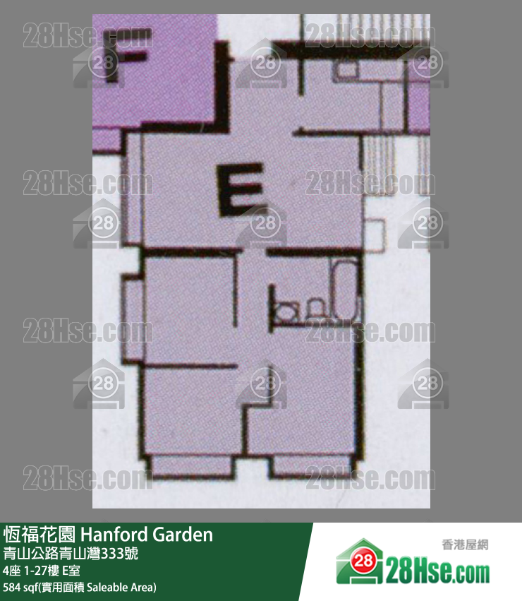恒福花园 4座18楼 E室 平面图